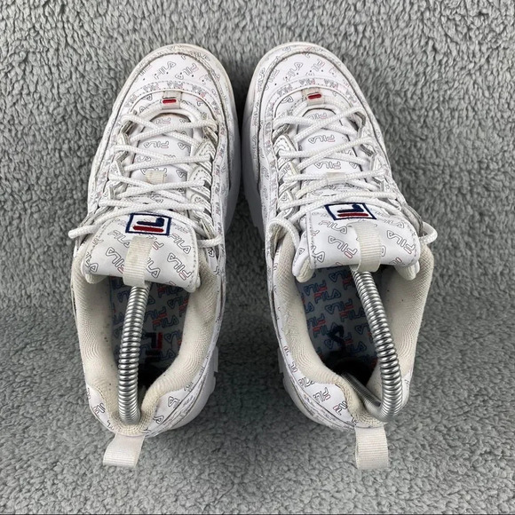 FILA SHOE SNEAKERS Disruptor 2 Multi‎ Womens 7 Lace Up Pull Tab White Blue Logo - Picture 7 of 12